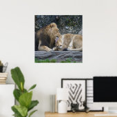 Poster Puissant amour Lion (Bureau à domicile)