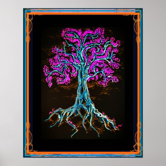 Poster Puissant arbre pourpre (Devant)