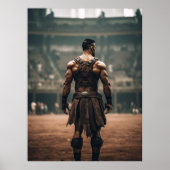 Poster Puissant gladiateur dans l'arène antique - Inspiri (Devant)