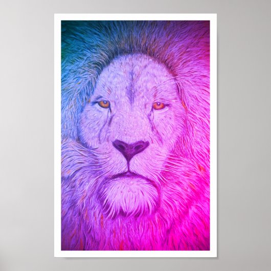 Poster Puissant Lion Purple (Devant)
