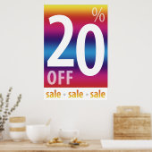 Poster Puissant panneau de 20 % DE RÉDUCTION SUR VENTE |  (Cuisine)