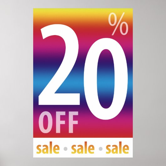 Poster Puissant panneau de 20 % DE RÉDUCTION SUR VENTE |  (Devant)