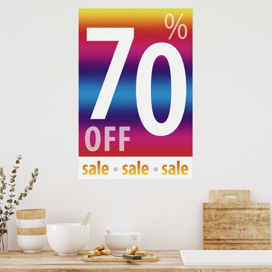 Poster Puissant SIGNE DE VENTE À 70 % DE RÉDUCTION | Colo (Cuisine)