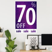 Poster Puissant SIGNE DE VENTE À 70 % DE RÉDUCTION | Part (Bureau à domicile)