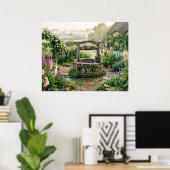 Poster Puits de jardin de cottage (Bureau à domicile)