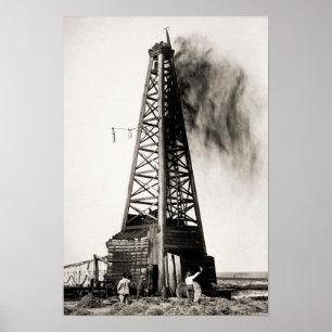 Poster Puits de pétrole vintage