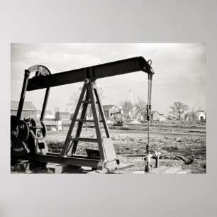 Poster Puits de pétrole vintage