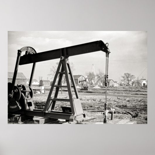 Poster Puits de pétrole vintage (Devant)