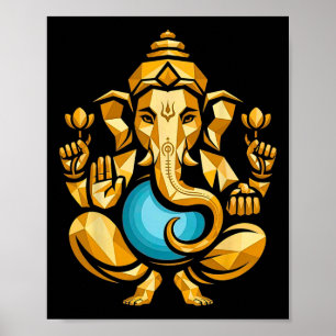 Poster Puja hindou Ganesha Dieu éléphant Inde Méditation