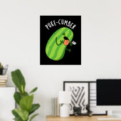 Poster Puke-cumber Funny Concomber Pun Dark BG (Bureau à domicile)