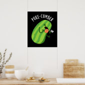 Poster Puke-cumber Funny Concomber Pun Dark BG (Cuisine)