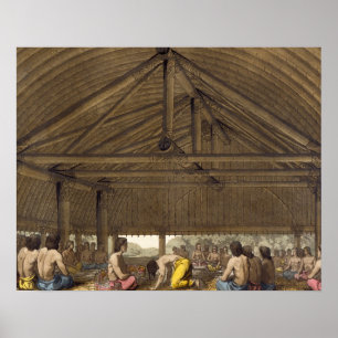 Poster Pulaho, Roi des Îles Amicales en train de boire de