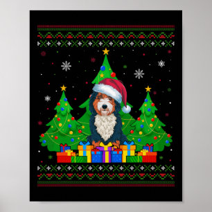 Poster Pulin Pull Christmas Tree Chapeau de Père Noël Ber