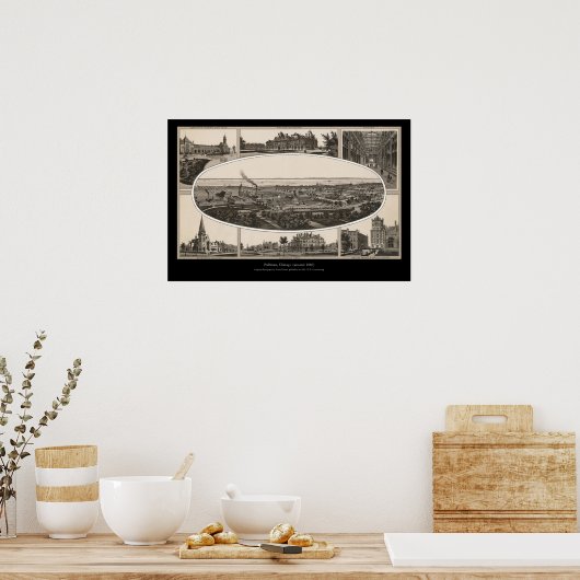 Poster Pullman, Chicago (vers 1880) (Cuisine)