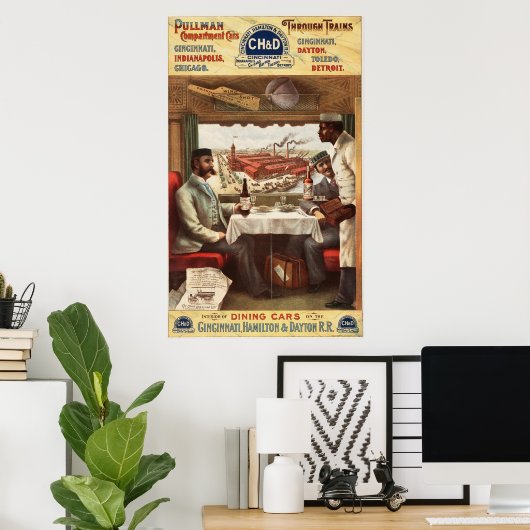 Poster Pullman wagon restaurant dans le train (Bureau à domicile)