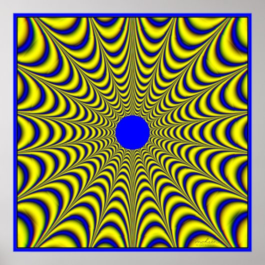 Poster Pulse bleu jaune spectaculaire (Devant)
