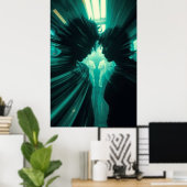 Poster Pulse parallèle - Neon Sci-Fi Art Print (Bureau à domicile)