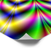 Poster Pulse psychédélique en bleu vert jaune et rose (Coin)