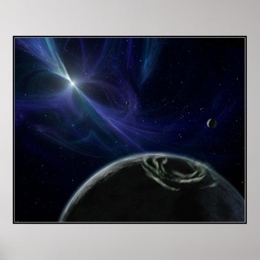 Poster Pulsor et planètes en orbite (Devant)