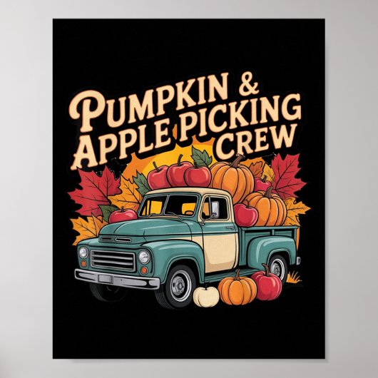 Poster Pumpkin And Cking Crew Fall Harvest Thanksgiving (Devant)