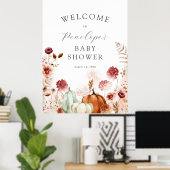 Poster Pumpkin et Bourgogne Baby Show Welcome Sign (Bureau à domicile)