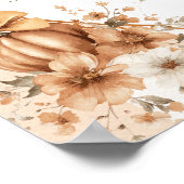 Poster Pumpkin Floral Bow Bridal Shower Welcome (Coin)