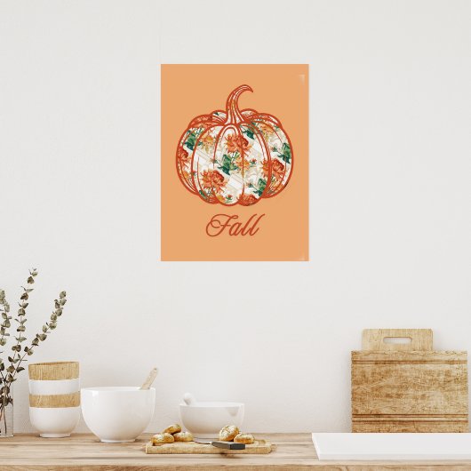 Poster Pumpkin in a Chrysanthemum Pattern (Cuisine)