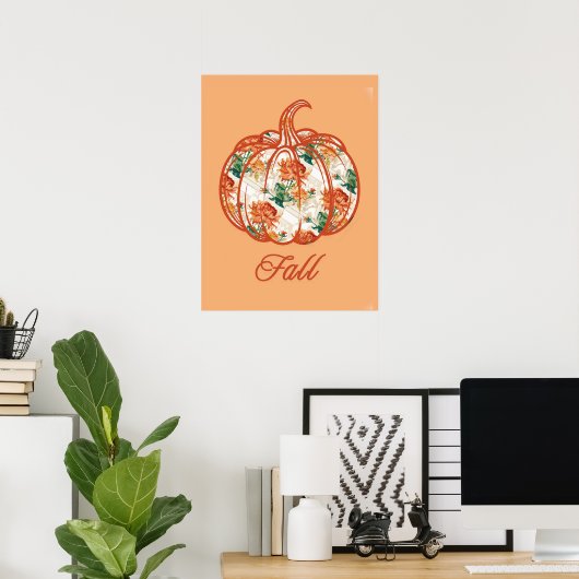 Poster Pumpkin in a Chrysanthemum Pattern (Bureau à domicile)