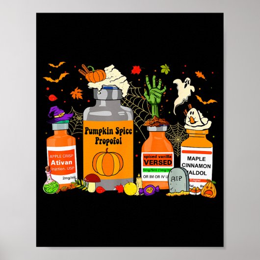Poster Pumpkin Sce Profol Ativan Versed Haldol Halloween (Devant)