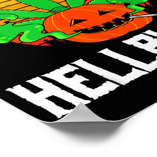 Poster Pumpkin Smoking Weed Costume Retro Funny Halloween (Coin)