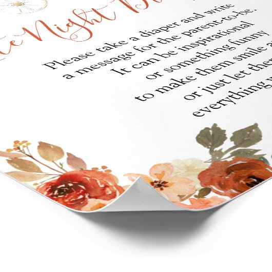 Poster Pumpkin Stroller Baby Shower Late Night Diapers (Coin)