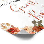 Poster Pumpkin Stroller Floral Baby Shower Guest Book (Coin)