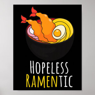 Poster Pun à nouilles Kawaii Ramen Ramento sans espoir