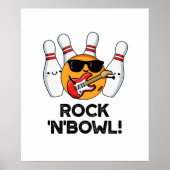 Poster Pun De Bowling Cute Rock Et Bowl (Devant)