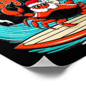Poster Pun de crabe de Noël mignon Santa Hat (Coin)