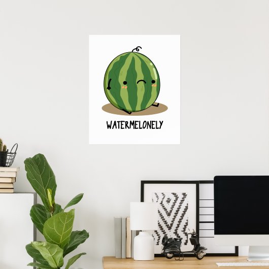 Poster Pun de fruits de pastèque amusant (Bureau à domicile)