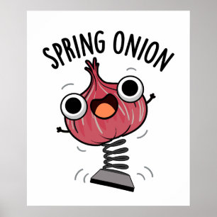 Poster Pun de légumes amusant à l'oignon de printemps