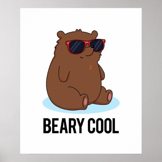 Poster Pun de l'ours brun drôle et cool (Devant)