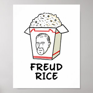 Poster Pun de psychologie alimentaire de riz frais