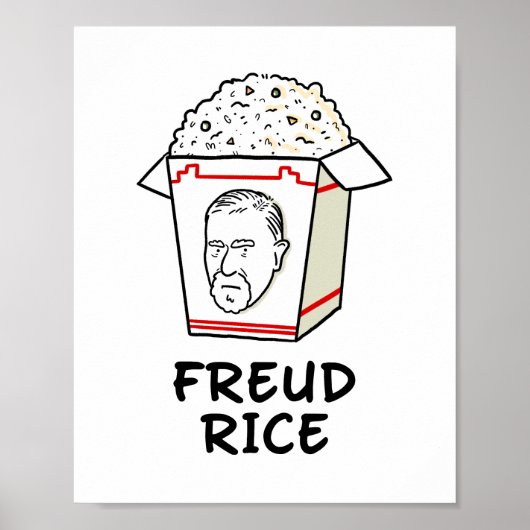 Poster Pun de psychologie alimentaire de riz frais (Devant)