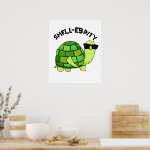 Poster Pun de tortue de la célébrité de Shell (Cuisine)