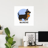 Poster Pun Halloween Chien Saucisse Drôle (Bureau à domicile)