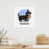 Poster Pun Halloween Chien Saucisse Drôle (Cuisine)