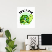 Poster Pun Selfie Tortoise Funny à Shell-fie (Bureau à domicile)