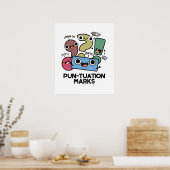 Poster Pun-tuation Marks Funny Pun de ponctuation (Cuisine)