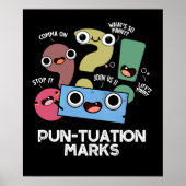 Poster Pun-tuation Marks Funny Pun Ponctuation Pun Dark B (Devant)