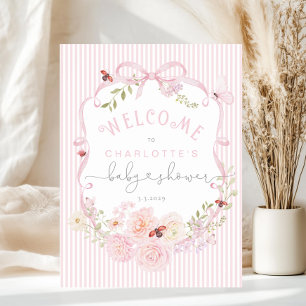 Poster Punaise de l'amour rayures rose arc en mousse de b