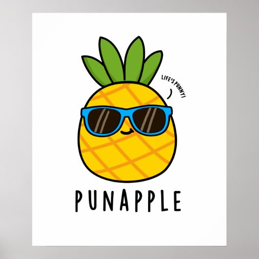 Poster Punappy Funny Fruit Pun d'ananas (Devant)