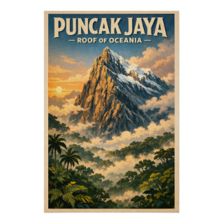 Poster Puncak Jaya (Carstensz Pyramid), Indonesia travel