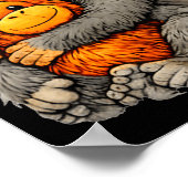 Poster Punch monkey funny cute baby animal hugging plush  (Coin)